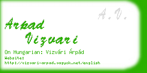 arpad vizvari business card